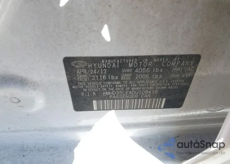 2013 Hyundai Elantra Gt из США, поврежденный, VIN KMHD35LE4DU108418